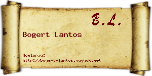 Bogert Lantos névjegykártya